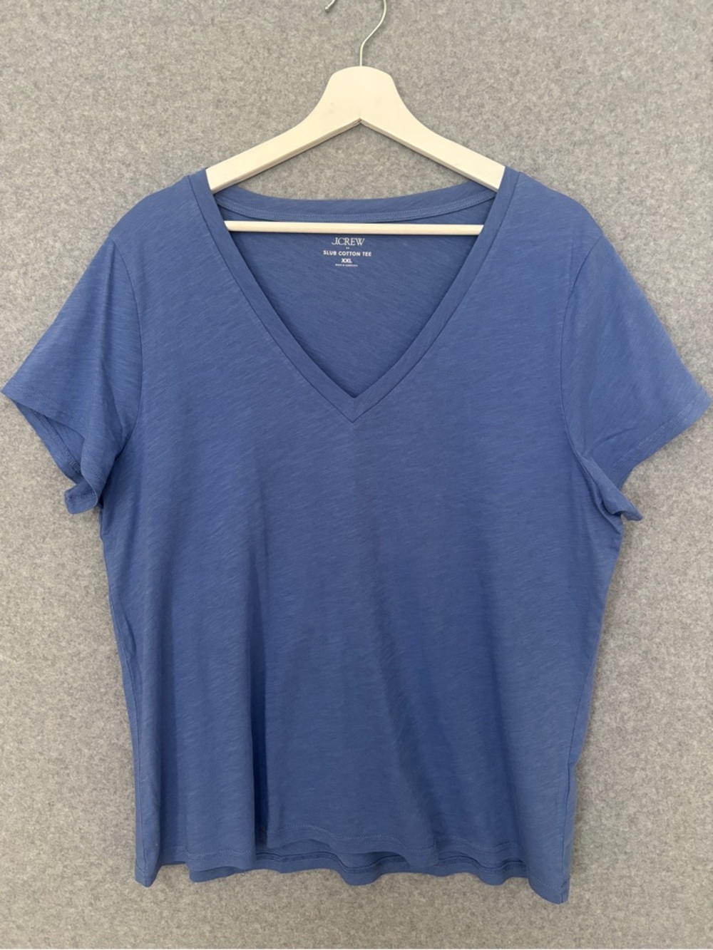 J. Crew NWT Short-sleeve vintage cotton V-neck tee XXL Blue